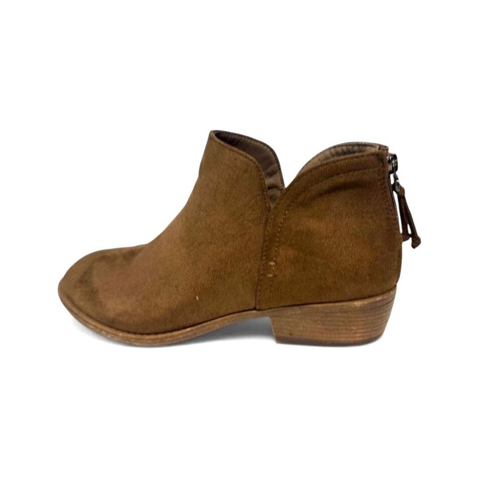 Ninetin Gel Booties Women's 11 Brown Faux Suede Back Heel Zipper Ankle Boots - Picture 2 of 6